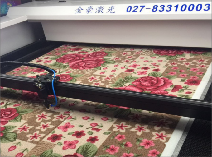 Automatic Carpet Laser Cutting Machine For Logo Mat Cutting Bed Machine JHX - 210300S 0
